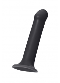 Черный фаллос на присоске Silicone Bendable Dildo L - 19 см. - Strap-on-me - купить с доставкой в Мытищах