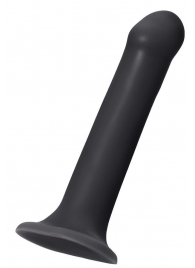 Черный фаллос на присоске Silicone Bendable Dildo L - 19 см. - Strap-on-me - купить с доставкой в Мытищах