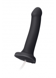 Черный фаллос с имитацией эякуляции Silicon Cum Dildo L - 19,6 см. - Strap-on-me - купить с доставкой в Мытищах