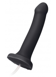 Черный фаллос с имитацией эякуляции Silicon Cum Dildo L - 19,6 см. - Strap-on-me - купить с доставкой в Мытищах
