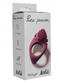 Бордовое эрекционное виброкольцо Pure Passion Midnight - Lola Games - в Мытищах купить с доставкой