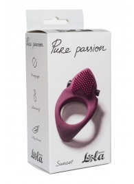 Бордовое эрекционное виброкольцо Pure Passion Sunset - Lola Games - в Мытищах купить с доставкой