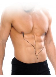 Черные электрические зажимы для сосков Shock Therapy Nipple Clamps - Pipedream - купить с доставкой в Мытищах