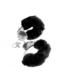 Металлические наручники Furry Love Cuffs с черным мехом - Pipedream - купить с доставкой в Мытищах