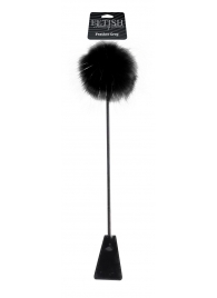 Черный стек Feather Crop с пуховкой на конце - 53,3 см. - Pipedream - купить с доставкой в Мытищах