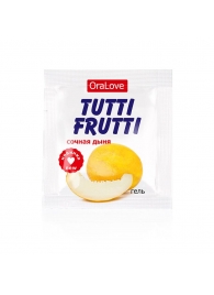 Пробник гель-смазки Tutti-frutti со вкусом сочной дыни - 4 гр. - Биоритм - купить с доставкой в Мытищах