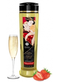 Массажное масло с ароматом клубники и шампанского Romance - 240 мл. - Shunga - купить с доставкой в Мытищах