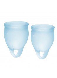 Набор голубых менструальных чаш Feel confident Menstrual Cup - Satisfyer - купить с доставкой в Мытищах