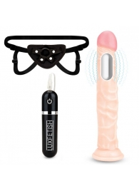 Регулируемые трусики с вибрирующей насадкой - 21 см. - Lux Fetish - купить с доставкой в Мытищах