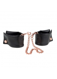 Черные мягкие наручники Entice French Cuffs с цепью - California Exotic Novelties - купить с доставкой в Мытищах