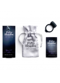 Темно-серое эрекционное кольцо Vibrating Love Ring с вибрацией - Fifty Shades of Grey - в Мытищах купить с доставкой