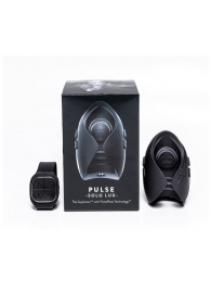 Темно-серый инновационный мужской осциллятор PULSE SOLO LUX с пультом ДУ - Hot Octopuss - в Мытищах купить с доставкой