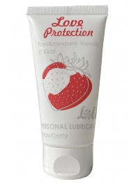 Лубрикант на водной основе с ароматом малины Love Protection Strawberry - 50 мл. - Lola Games - купить с доставкой в Мытищах