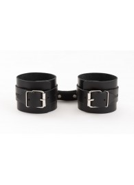 Черные кожаные наручники Ladys Arsenal - БДСМ Арсенал - купить с доставкой в Мытищах