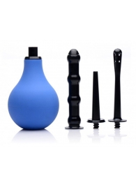 Анальный душ с 3 насадками Premium One-way Valve Anal Douche Set - XR Brands - купить с доставкой в Мытищах