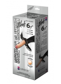 Пояс-трусики с насадкой Glamour - 17 см. - LOVETOY (А-Полимер) - купить с доставкой в Мытищах