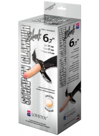 Пояс-трусики с насадкой Glamour - 17 см. - LOVETOY (А-Полимер) - купить с доставкой в Мытищах