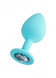 Мятная анальная втулка Brilliant с прозрачным кристаллом - 8 см. - ToyFa - купить с доставкой в Мытищах