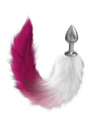 Серебристая анальная пробка с розовым хвостом Galaxy - Lola Games - купить с доставкой в Мытищах