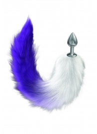 Серебристая анальная пробка с фиолетовым хвостом Galaxy - Lola Games - купить с доставкой в Мытищах