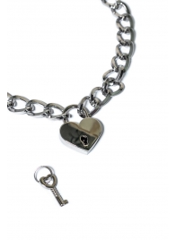 Серебристый ошейник Embrace с ключиком - Lola Games - купить с доставкой в Мытищах