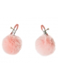 Зажимы на соски Angelic с розовыми меховыми шариками - Lola Games - купить с доставкой в Мытищах
