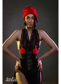 Зажимы на соски Angelic с красными меховыми шариками - Lola Games - купить с доставкой в Мытищах