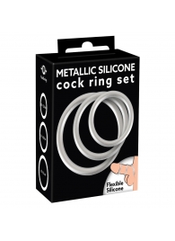 Набор из 3 эрекционных колец под металл Metallic Silicone Cock Ring Set - Orion - в Мытищах купить с доставкой