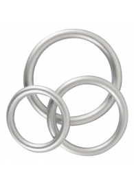 Набор из 3 эрекционных колец под металл Metallic Silicone Cock Ring Set - Orion - в Мытищах купить с доставкой