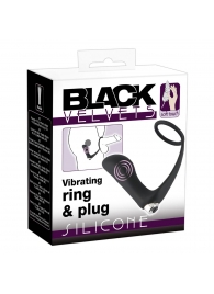 Черное эрекционное кольцо с анальной вибропробкой Vibrating Ring   Plug - Orion - в Мытищах купить с доставкой