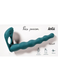 Зеленая вибронасадка для двойного проникновения Farnell - 17 см. - Lola Games - купить с доставкой в Мытищах