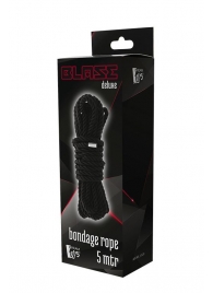 Черная веревка для шибари DELUXE BONDAGE ROPE - 5 м. - Dream Toys - купить с доставкой в Мытищах