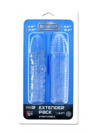 Комплект из 2 прозрачных насадок на пенис PENIS EXTENDER PACK - Dream Toys - в Мытищах купить с доставкой