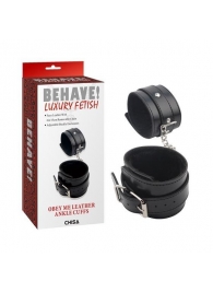 Черные оковы на ноги Obey Me Leather Ankle Cuffs - Chisa - купить с доставкой в Мытищах