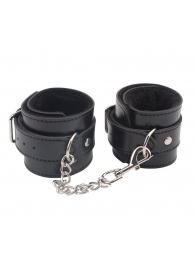 Черные оковы на ноги Obey Me Leather Ankle Cuffs - Chisa - купить с доставкой в Мытищах