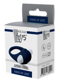 Гладкое синее эрекционное виброкольцо STIMU RING - Dream Toys - в Мытищах купить с доставкой