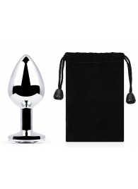 Серебристая анальная пробка с прозрачным стразом - 7,2 см. - Anal Jewelry Plug - купить с доставкой в Мытищах