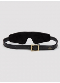 Черная плотная маска на глаза Bound to You Faux Leather Blindfold - Fifty Shades of Grey - купить с доставкой в Мытищах