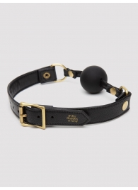Черный кляп-шар Bound to You Faux Leather Ball Gag - Fifty Shades of Grey - купить с доставкой в Мытищах