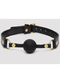 Черный кляп-шар Bound to You Faux Leather Ball Gag - Fifty Shades of Grey - купить с доставкой в Мытищах