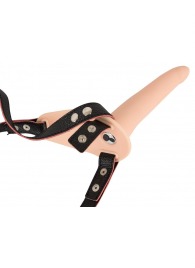 Телесный поясной страпон с вибрацией Vibrating Strap-On - 15,7 см. - Orion - купить с доставкой в Мытищах