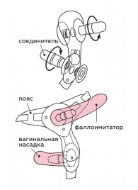 Черный пояс для женщин BEST SELECT с 3 насадками - LOVETOY (А-Полимер) - купить с доставкой в Мытищах
