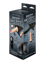 Черный женский пояс BEST SELECT с 3 насадками и вибрацией - LOVETOY (А-Полимер) - купить с доставкой в Мытищах