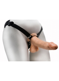 Реалистичный фаллос на регулируемых трусиках с кольцом - 17,5 см. - LOVETOY (А-Полимер) - купить с доставкой в Мытищах