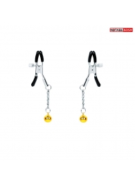 Оригинальные зажимы на соски с желтыми шариками - Notabu - купить с доставкой в Мытищах