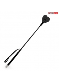 Черный стек с наконечником-сердечком - 54 см. - Notabu - купить с доставкой в Мытищах