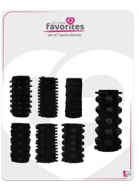 Набор из 7 черных насадок PENIS SLEEVES SET - Dream Toys - в Мытищах купить с доставкой