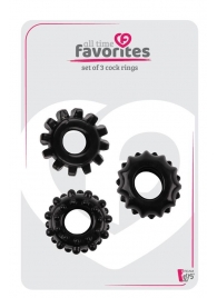 Набор из 3 черных эрекционных колец SET OF 3 COCKRINGS - Dream Toys - в Мытищах купить с доставкой