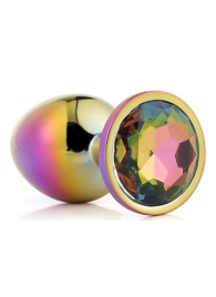 Голографическая анальная втулка с радужным кристаллом - 7,1 см. - Dream Toys - купить с доставкой в Мытищах