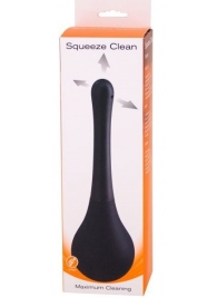 Черный анальный душ SQUEEZE CLEAN с закругленным наконечником - Seven Creations - купить с доставкой в Мытищах